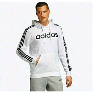 Adidas White Essentials 3-Stripes Pullover Hoodie